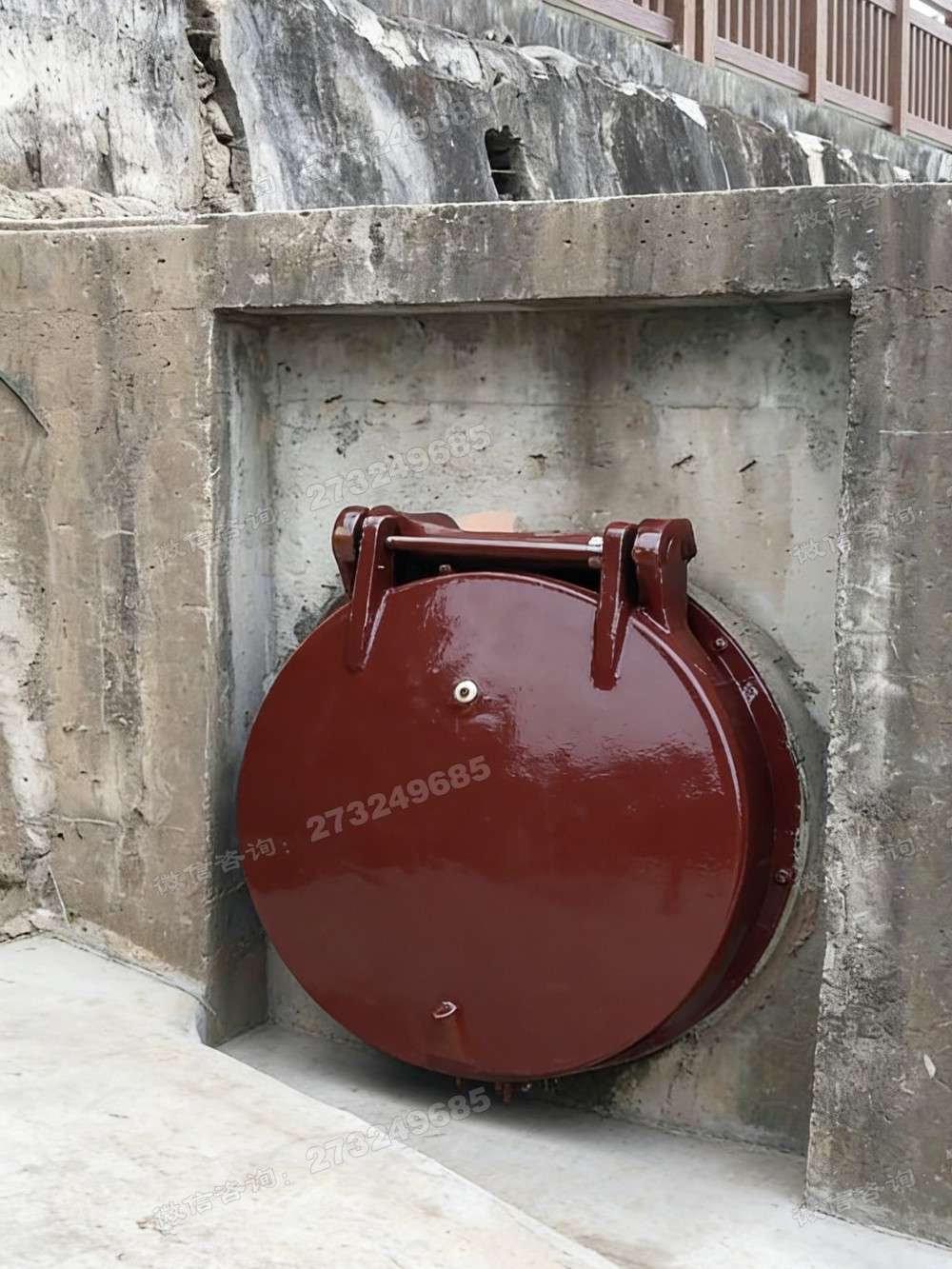 鸡西涵洞红色铸铁拍门